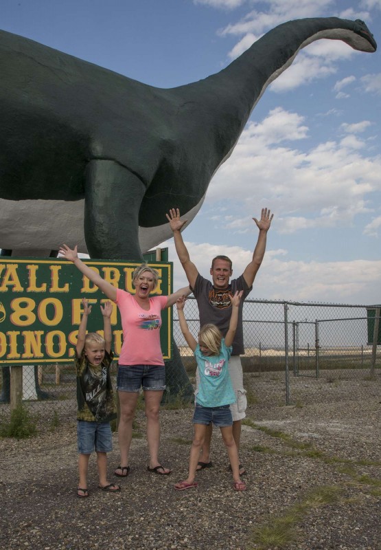 It's hard to miss the 80 foot dinosaur as you close upon Wall Drug